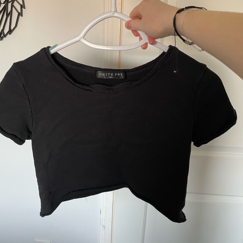 Whitefox black sweater crop top